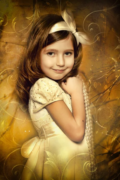 Retrato vintage de una niña — Foto de Stock