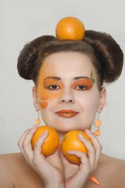 Orange girl — Stock Photo, Image