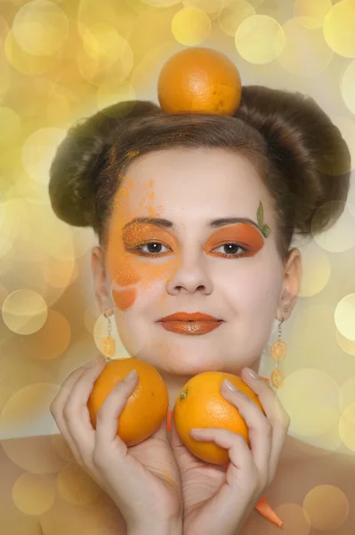 橙色女孩 — 图库照片
