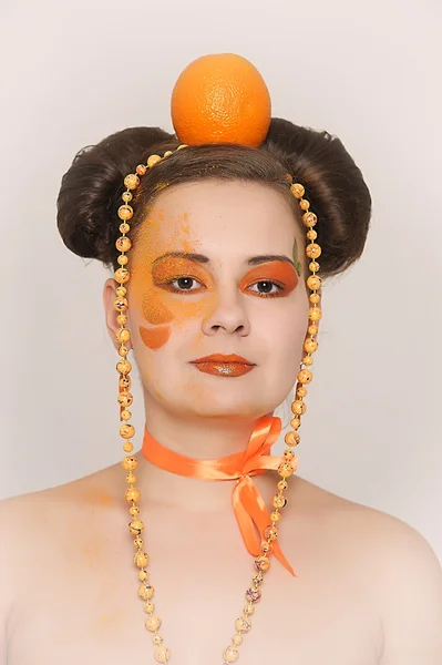 Πορτοκαλί κορίτσι — Φωτογραφία Αρχείου