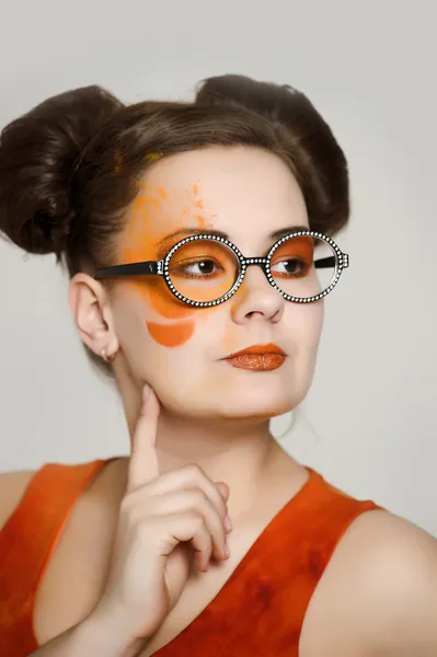 Menina com maquiagem criativa — Fotografia de Stock