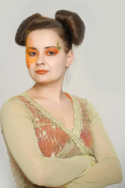 Dívka s kreativní make-up — Stock fotografie