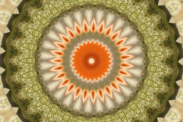 Зеленый с коричневым круглым орнаментом — стоковое фото