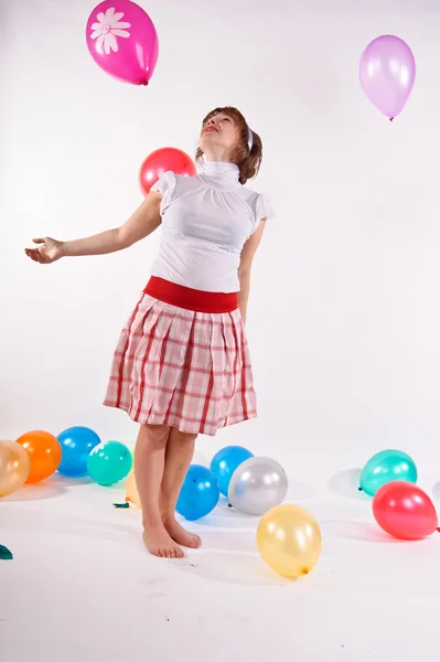 Słodkie dziewczyny z balonów — Zdjęcie stockowe