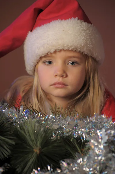 サンタの小さな女の子 — ストック写真
