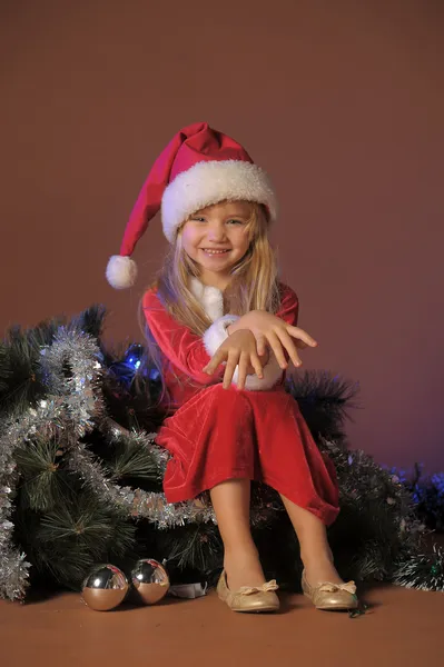 Dziewczynka santa — Zdjęcie stockowe