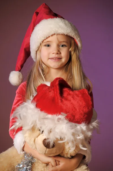 Bambino di Natale con Orsacchiotto — Foto Stock