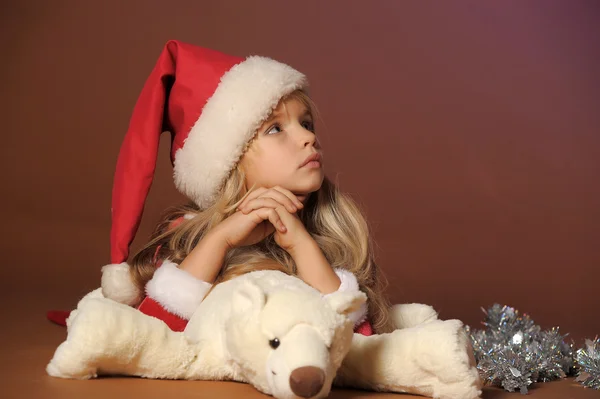 Karácsonyi gyermek mackó — Stock Fotó