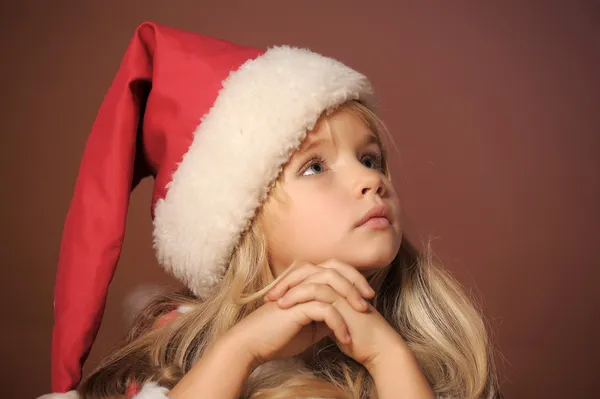 サンタの小さな女の子 — ストック写真