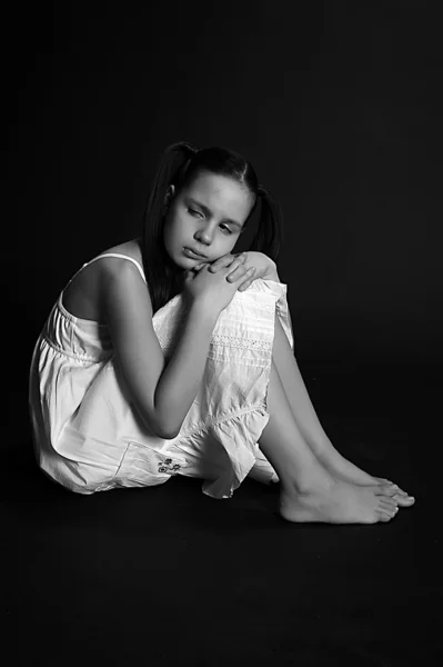 Triste adolescente chica — Foto de Stock