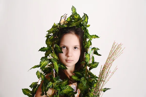 Girl in spring hairstyle Stock Photo