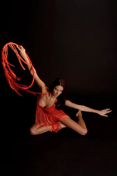 A ginasta com um aro — Fotografia de Stock