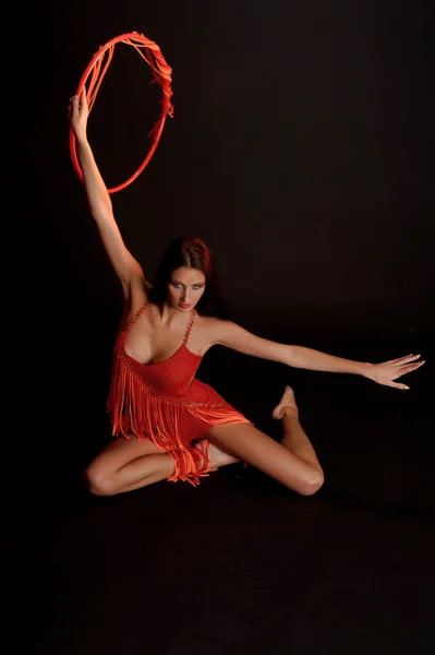 La gimnasta con un aro —  Fotos de Stock