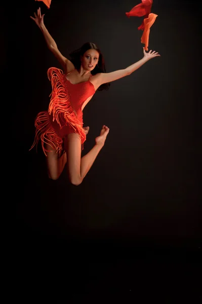 Gymnast i rött — Stockfoto