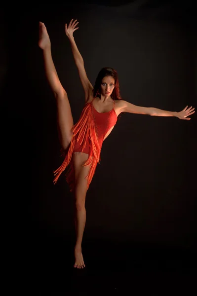 Gymnast i rött — Stockfoto