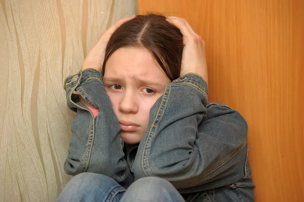 Holka teenager v depresi — Stock fotografie