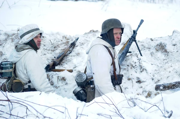 stock image Military historical reconstruction of World War II.