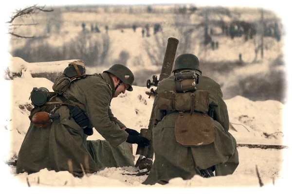 Militaire historische reconstructie van de Tweede Wereldoorlog. — Stockfoto