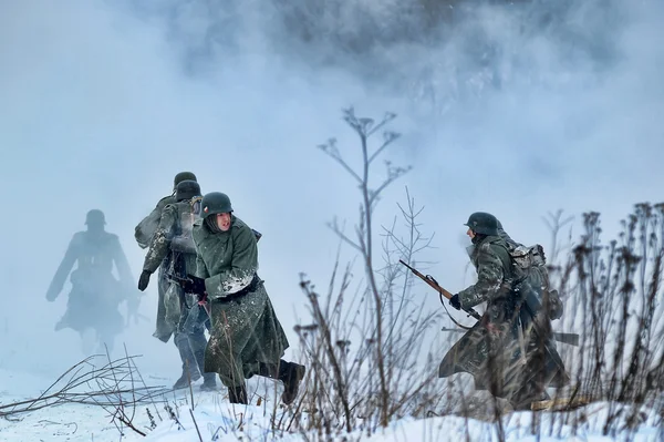 stock image Military historical reconstruction of World War II.