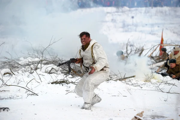 stock image Military historical reconstruction of World War II.