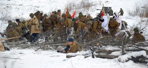 Stock image Military historical reconstruction of World War II.