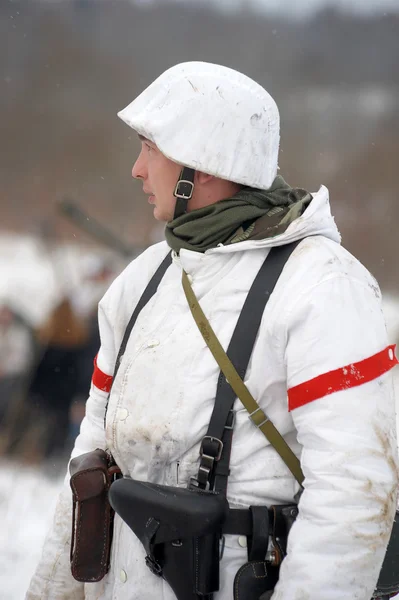 stock image Military historical reconstruction of World War II.