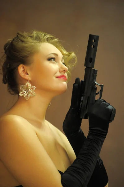Gangster mulher — Fotografia de Stock