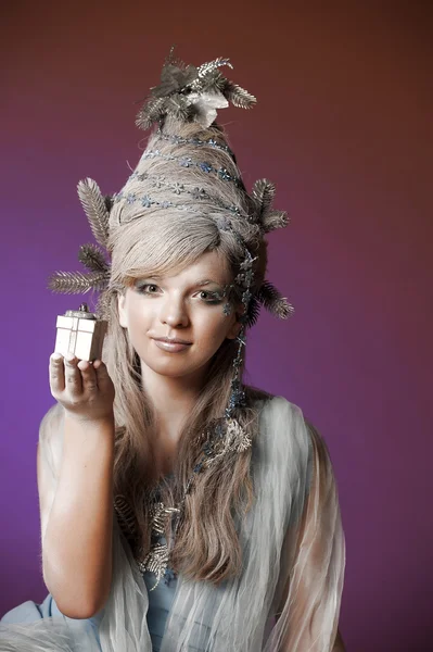 stock image Winter Girl with beautiful make up