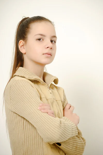 Teen girl with folded arms — Stock Photo, Image