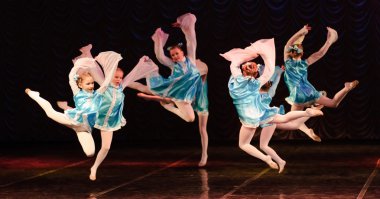 Children's dance group, Russia clipart