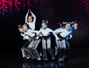 Childrens dance group, Russia clipart