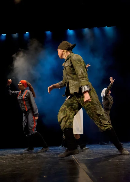 stock image Children's dance ensemble, Dance Lenin so young in the spirit of Soviet Socialist Revolution, St. Petersburg, Russia.