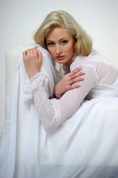 Lovely blond model in lingerie — Stock Photo, Image
