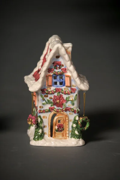 Keramiska jul litet hus — Stockfoto