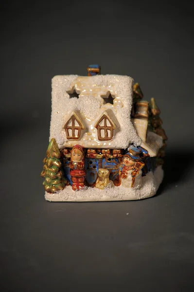 Ceramic Christmas small house — Stok Foto