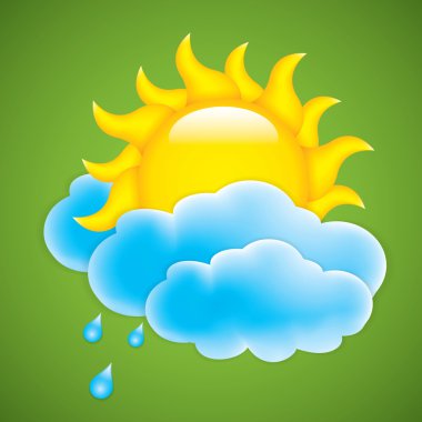 Sun with cloud clipart