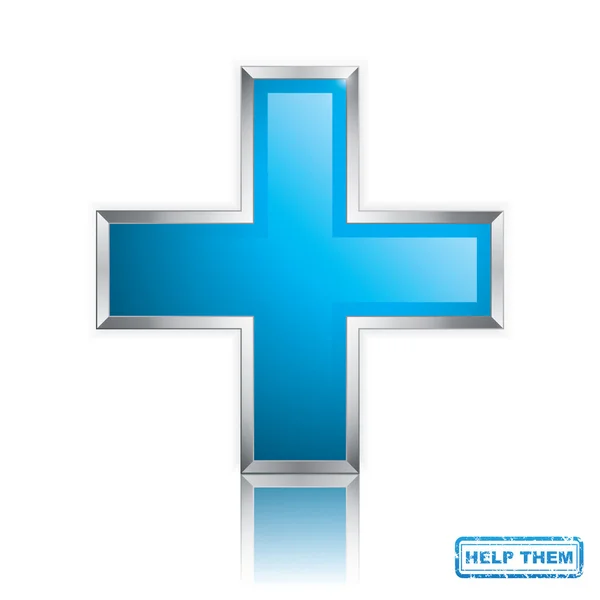 Blå korset — Stock vektor