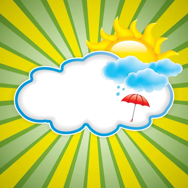 Sun with cloud — Stock Vector