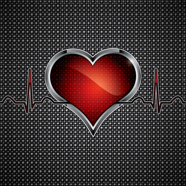 Coeur en acier — Image vectorielle