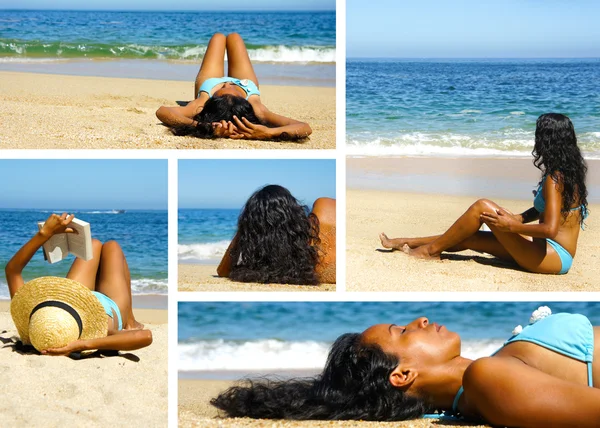 Plajdaki kadın. — Stok fotoğraf
