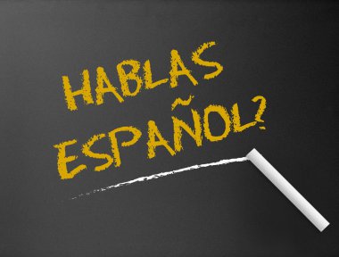 Chalkboard - Hablas Espanol clipart