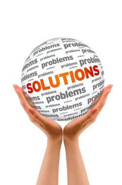 Hands holding a Solutions Sphere clipart