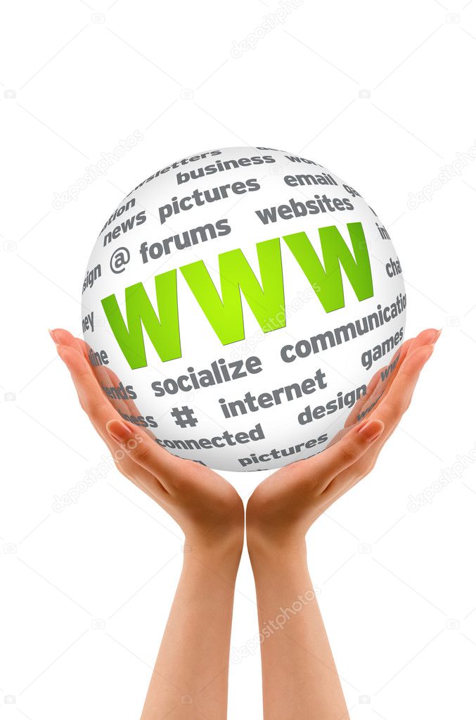 Hands holding a WWW Sphere