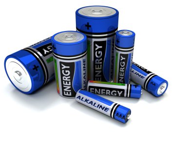 Various sized Alkaline Batteries clipart