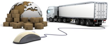 Online freight order tracking clipart
