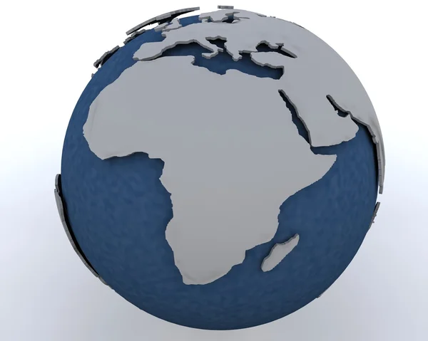 Afrika bölgesi gösterilen Dünyaçeşitli büyüklükteki alkalin piller — Stok fotoğraf