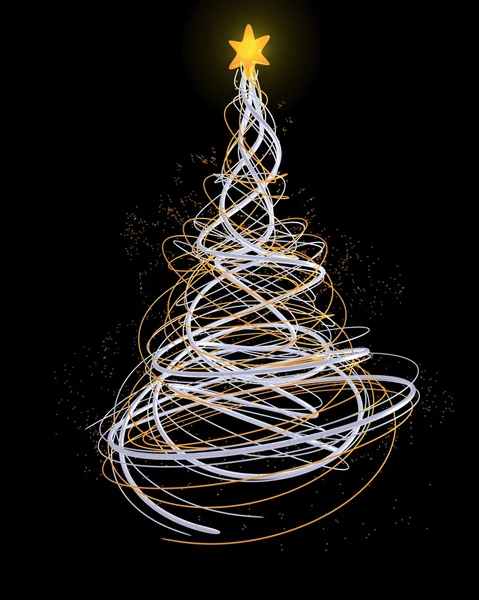 Neon Christmas Tree Concept — Stock Photo, Image