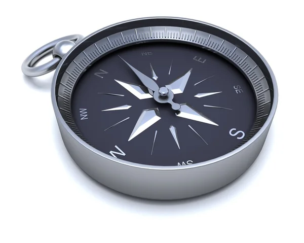 Chrome navigeringsinstrument kompass — Stockfoto