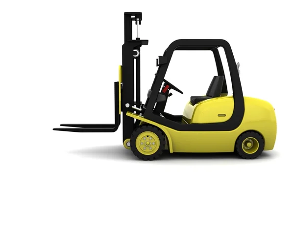 Yellow Fork Lift Truck Isolated on White — Stock Photo, Image