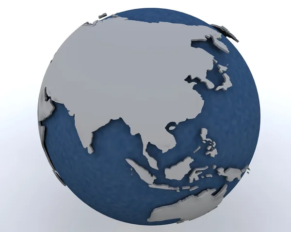 Världen visar östliga Asienregionen — Stockfoto